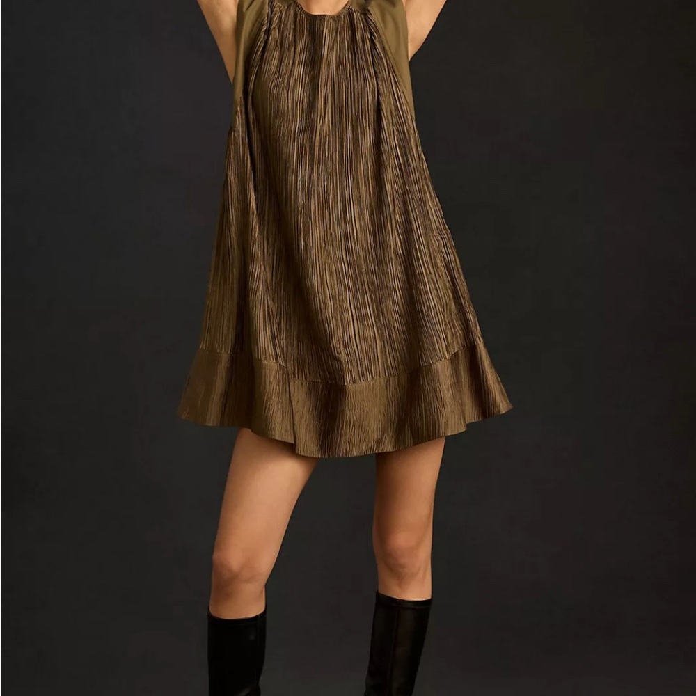 Anthropologie Brown Mini Dress